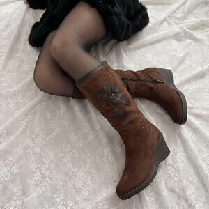 Snowy Fur Yeti Boots Rockstar Girlfriend Wedge Y2K